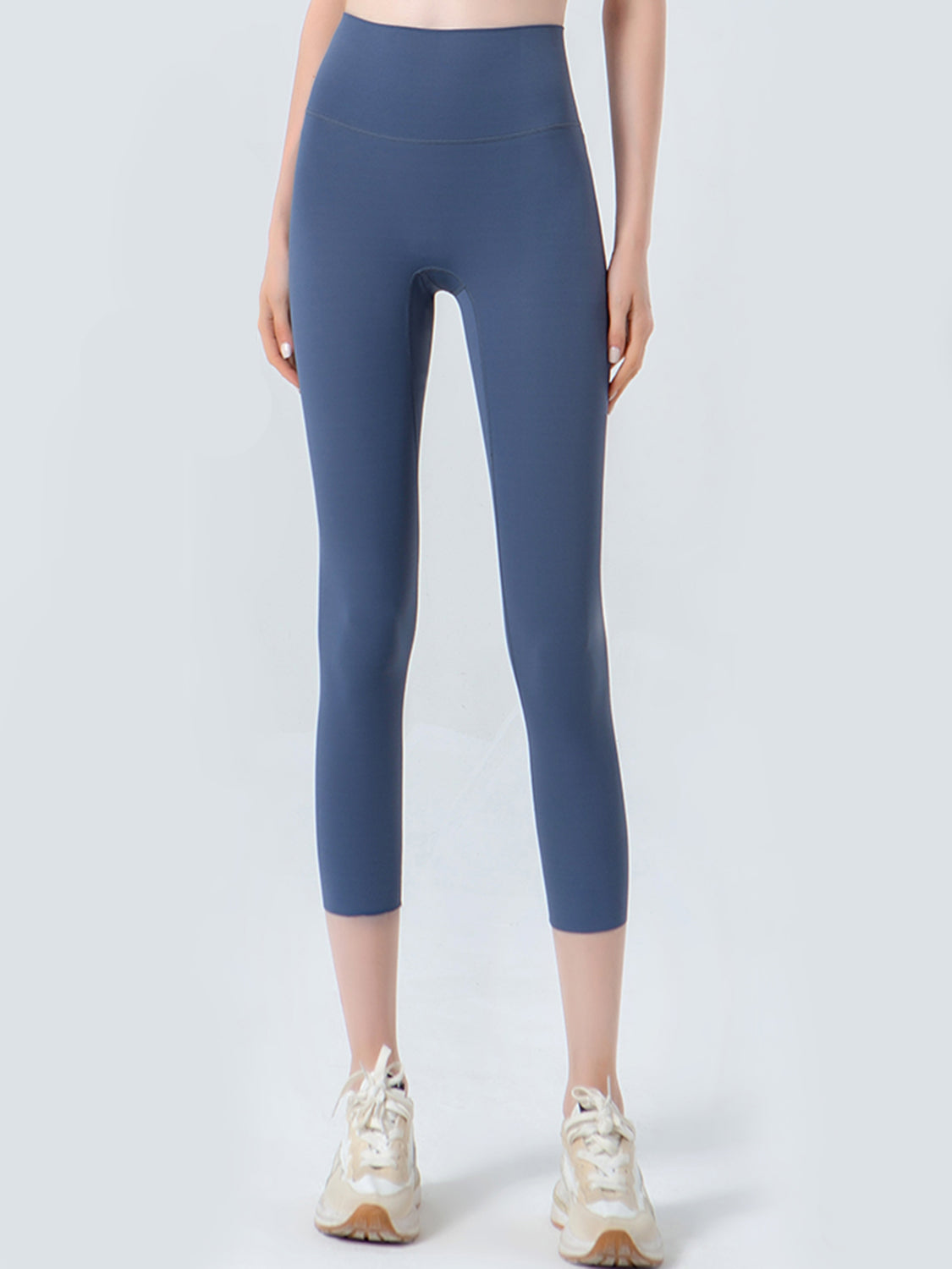Wide Waistband Cropped Sports Leggings - Ladyez