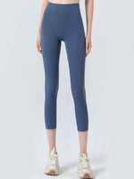Wide Waistband Cropped Sports Leggings - Ladyez
