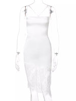 Satin Lace Trim Sleeveless Dress