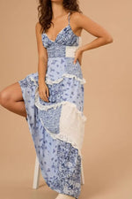 Floral Lace Trim Maxi Cami Dress - Ladyez