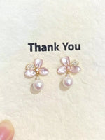 Pearl Flower Drop Earrings