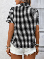 Plaid Button-Up Short Sleeve Shirt
