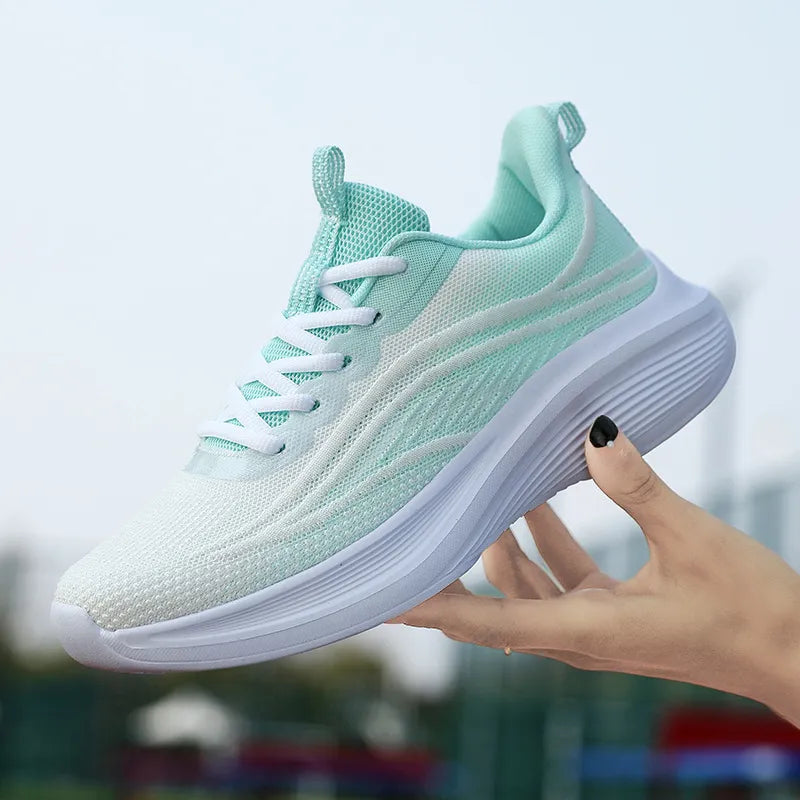Mesh Breathable Lace Up Athletic - Ladyez