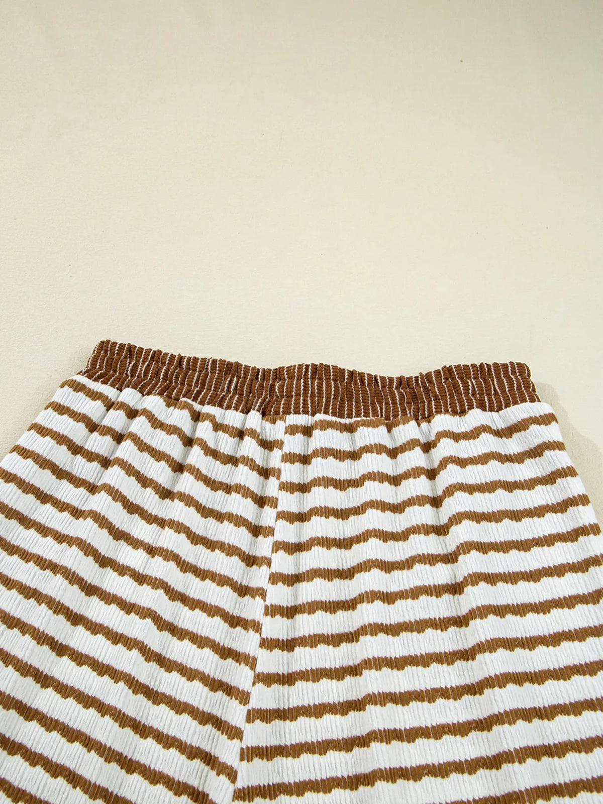 Stripe Collared Top and Drawstring Pant Set