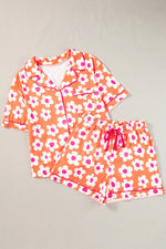 Pocketed Flower Half Sleeve Top and Shorts Lounge Set - Ladyez