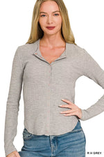 Zenana Double Knit Snap Button Shirts