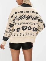 Floral Pattern Button-Down Cardigan