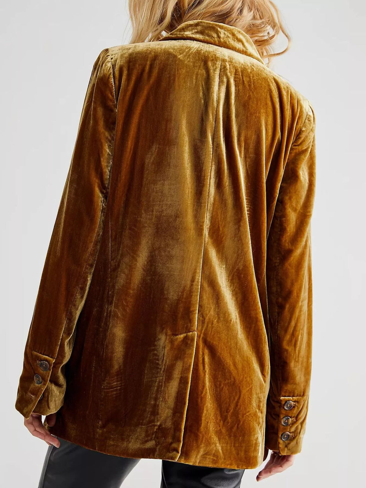 Lapel Collar Button Up Blazer