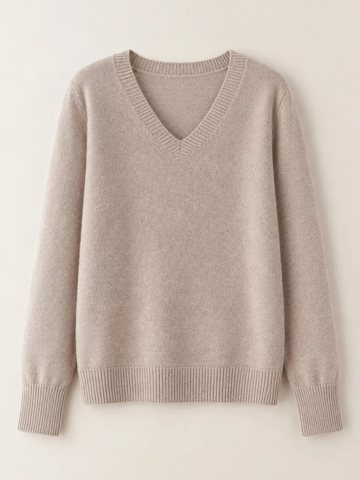 V-Neck Solid Color Sweater