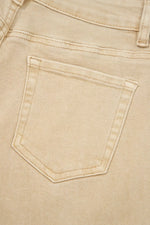 Solid Color Seamed Center Wide Leg Cropped Jeans