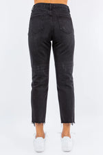 American Bazi High Waist Distressed Cropped Straight Jeans