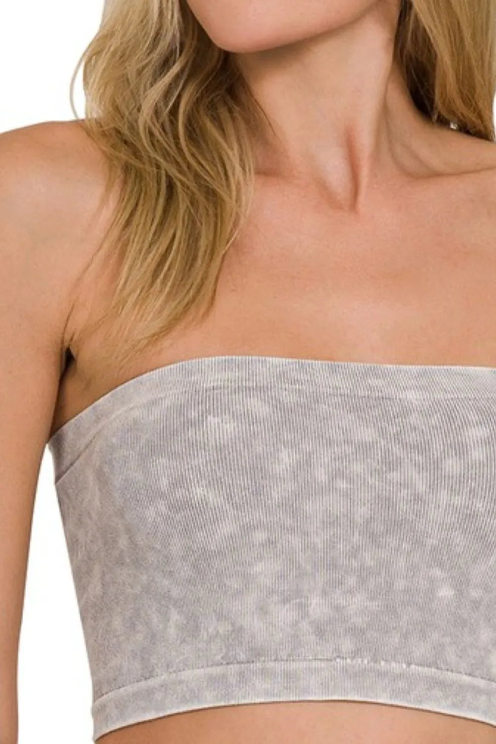 Zenana Washed Ribbed Seamless Tube Top - Ladyez