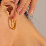 Gold-Plated Stainless Steel Hoop Earrings