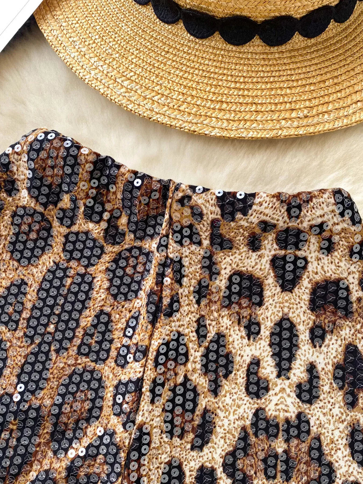 Sequin Leopard Shorts