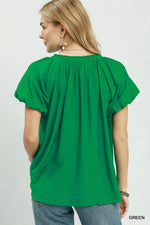 Umgee Gathered V-Neck Top