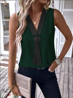 Full SizeV-Neck Contrast Tank Plus Size