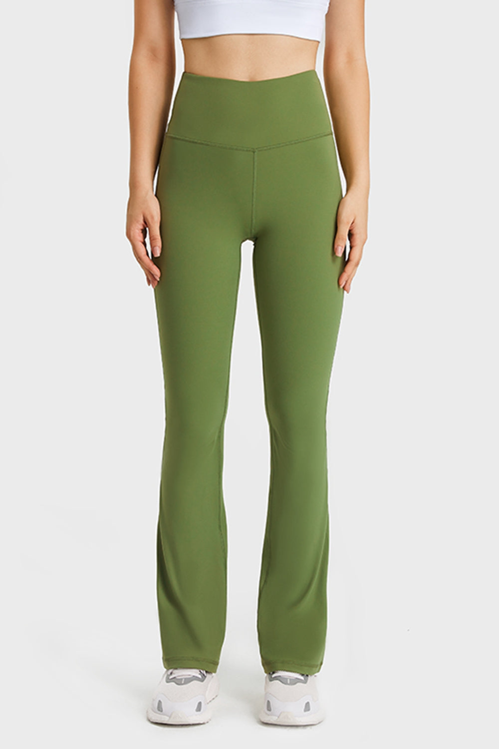 Millennia Elastic Waist Flare Yoga Pants - Ladyez