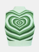 Heart Mock Neck Sweater Vest