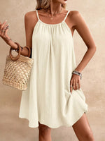 Casual Spaghetti Strap Gauze Dress