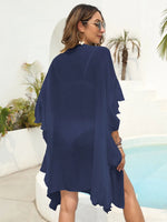 Ruffled Open Front Cover-Up - Ladyez