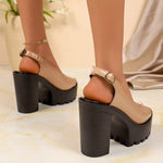 Open Toe Block Heels Sandals