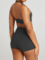 Halter Neck Cami and Shorts Active Set - Ladyez