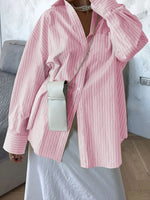 Oversized Striped Button-Down Shirt