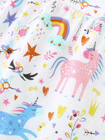 Children's Unicorn Print Short Sleeve Dress