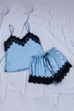 Lace Detail Spaghetti Strap Top and Shorts Lounge Set - Ladyez
