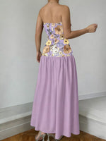 Floral Embroidered Tube Maxi Dress