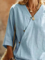 Surplice 3/4 Sleeve Blouse