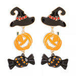 Halloween 18K Gold-Plated Alloy Pumpkin Earrings