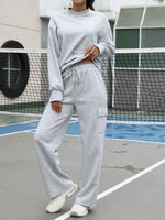 Dropped Shoulder Sweatshirt and Pants Set