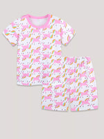 Children's Unicorn Print Short Sleeve Tee and Shorts Set