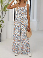 Full Size Floral Print Wide Leg Casual Jumpsuit Plus Size