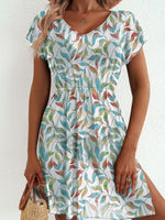 Printed Short Sleeve Mini Dress