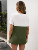 Ivy Lane Color Block V-Neck Short Sleeve Tee