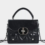 Heart-Embossed Flap Crossbody Bag
