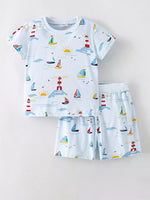 Children's Nautical Print T-Shirt and Shorts Set