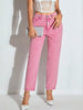 High-Waisted Wash Straight Leg Jeans