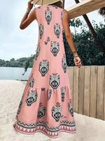 Printed Sleeveless Maxi Dress