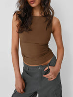 Solid Round Neck Tank - Ladyez
