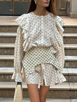 Ruffled Floral Print Mini Dress