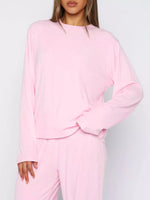 Relaxed Fit Long Sleeve Top and Pants Set