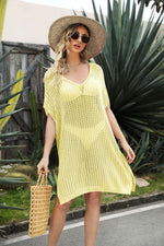 Openwork Side Slit Cover-Up Dress - Ladyez