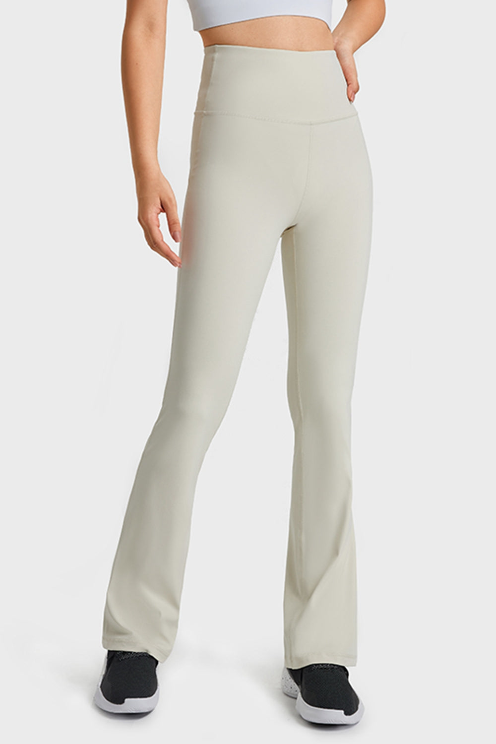 Millennia Elastic Waist Flare Yoga Pants - Ladyez