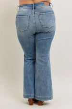 Judy Blue Full Size High-Waist Flare Denim Jeans with Front Seam Detail Plus Size - Ladyez