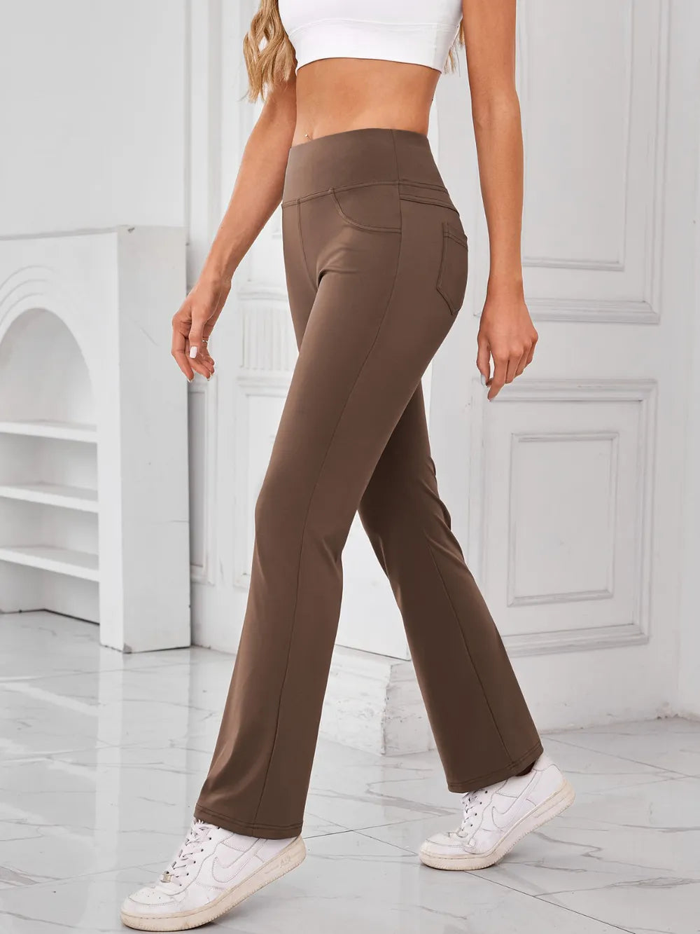 Lovelet High Waist Active Pants with Pockets - Ladyez