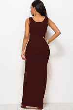 Scoop Neck Wide Strap Maxi Dress - Ladyez