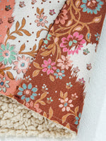 Floral Printed Sherpa Lined Hooded Jacket